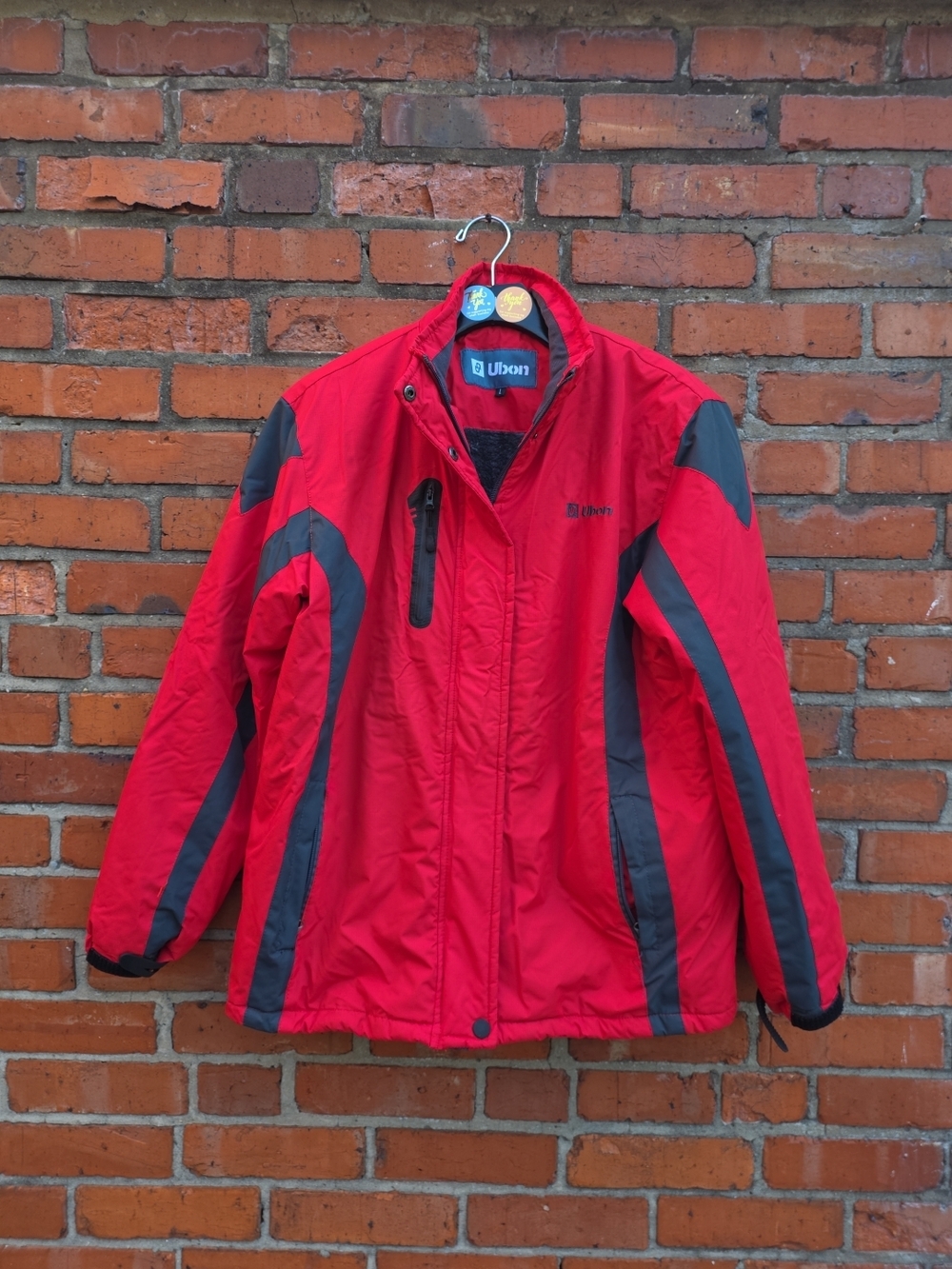 LUbon Red Black Waterproof Winter Jacket Mens Large Hood Missing Polyester (C2)
